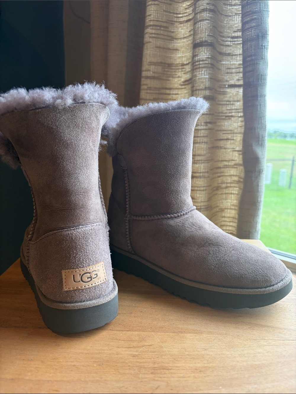 UGG Women's Classic Cuff Short Winter Boots in Stormy Grey